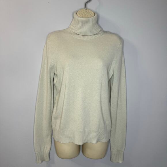 Theory Cashmere Turtleneck Sweater Pullover Lightweight Periwinkle Light Green M - Picture 1 of 9